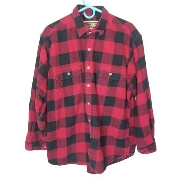 Field & Stream Mens Heavyweight Flannel Shirt Size L/XL Buffalo Plaid Lumberjack - Picture 1 of 6